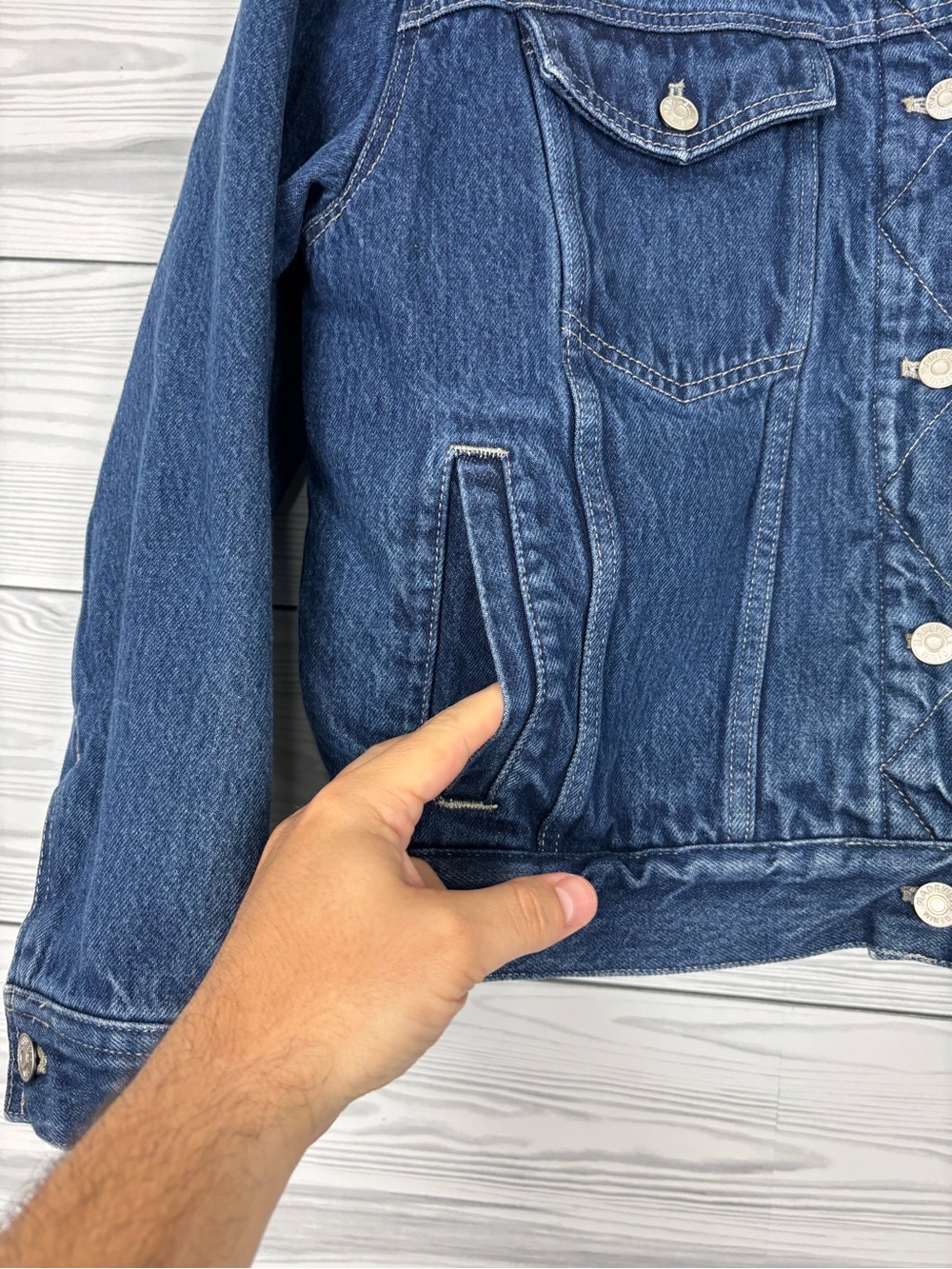 Madewell Sherpa lined denim Jean jacket size XL - Picture 3 of 10